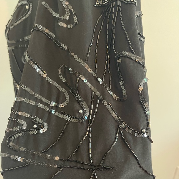 VTG Argenti Beaded 100% Silk Black Midi Dress - Picture 4 of 10
